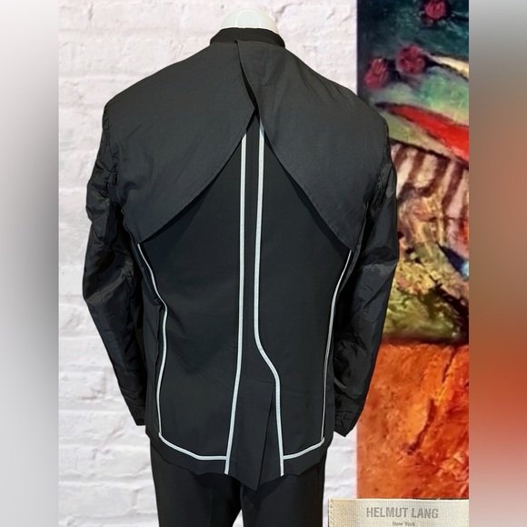 Helmet Lang 38S Mens Unstructured Black Wool Blazer Sport Coat Suit Jacket - Picture 9 of 16